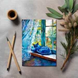 raxxa Postkarte: Cat is Sleeping on Window Ledge