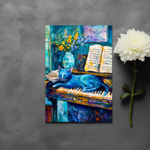 raxxa Postkarte: Cat is Sleeping on Piano
