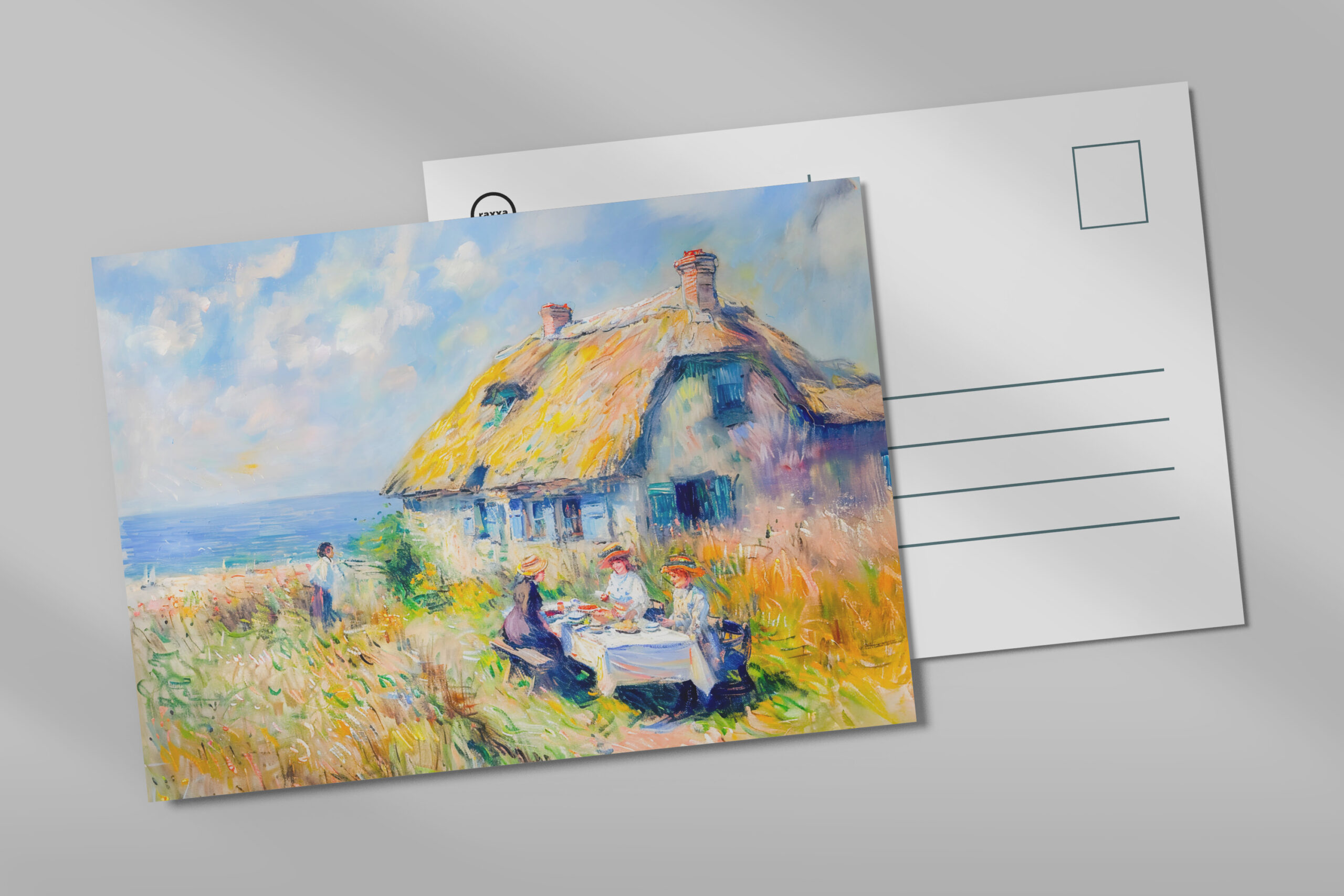 raxxa Postkarte: Picnic by the Sea Impressionist Artwork