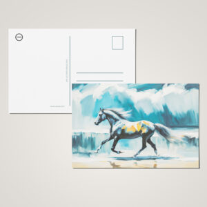raxxa Postkarte: Wild Horse Running Along the Shore