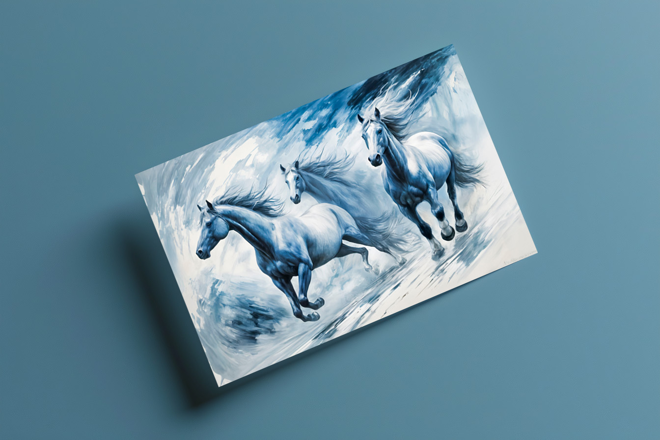 raxxa Postkarte: Wild Horses Running Through Waves