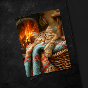 raxxa Postkarte: cat rests peacefully in a cozy environment at living room