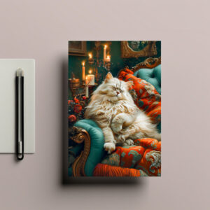 raxxa Postkarte: Cozy Cat Napping in Comfortable Setting