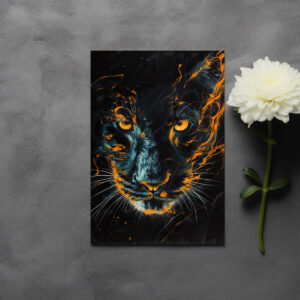 raxxa Postkarte: Orange Neon Black Panther Light Trails