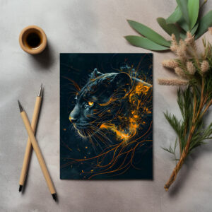 raxxa Postkarte: Orange Neon Black Panther Light