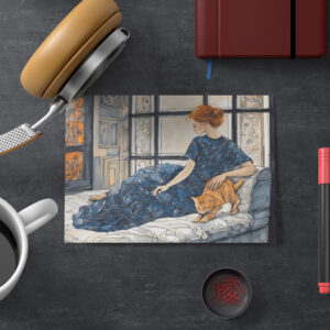 raxxa Postkarte: Watercolor Cat and Woman by Window