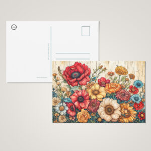 raxxa Postkarte: Field Flowers in Bright Summer Colors