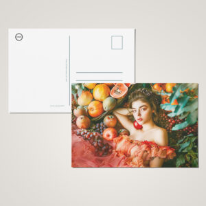 raxxa Postkarte: Woman with fruits and flowers portrait style