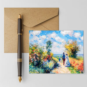 raxxa Postkarte: Couple on garden path by the lake