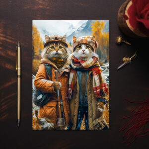 raxxa Postkarte: Cats in Canadian Autumn Mountains