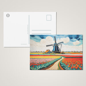 raxxa Postkarte: Historic Windmill in Blooming Countryside