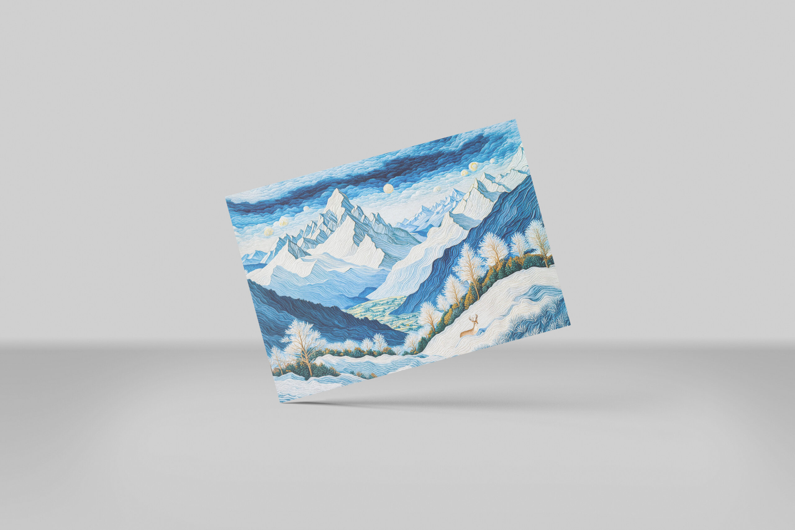 raxxa Postkarte: Grand Mountain Peaks with Snow-Capped Summits