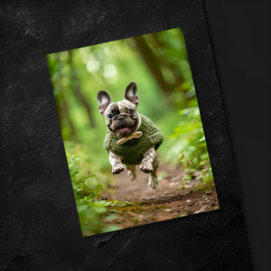 raxxa Postkarte: French Bulldog in Knitted Dog Attire 3