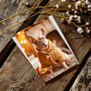 raxxa Postkarte: French Bulldog in Knitted Dog Attire 4