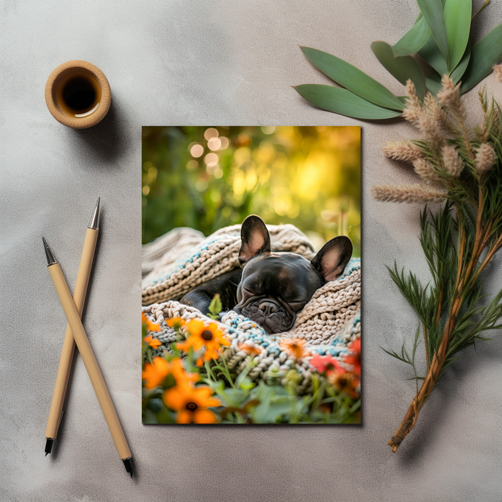 raxxa Postkarte: French Bulldog in Knitted Dog Attire 5