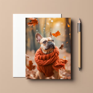 raxxa Postkarte: French Bulldog in Knitted Dog Attire 8