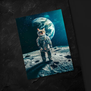 raxxa Postkarte: Astronaut Cat on a Mission walking on the moon