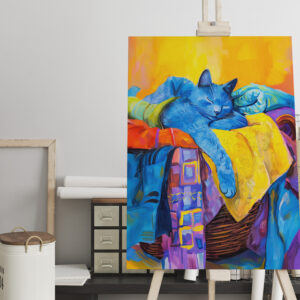 raxxa Canva: Cartoon Cozy Cat in Armchair