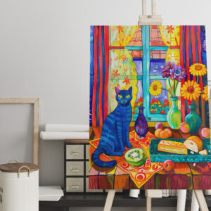 raxxa Canva: Cat on Kitchen Table by Window