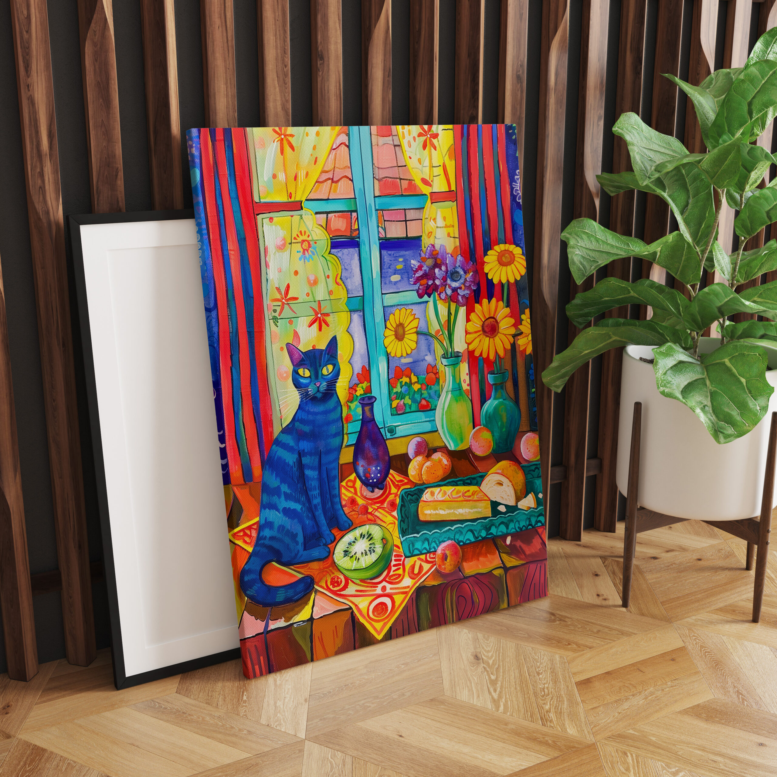 raxxa Canva: Cat on Kitchen Table by Window - Imagen 2