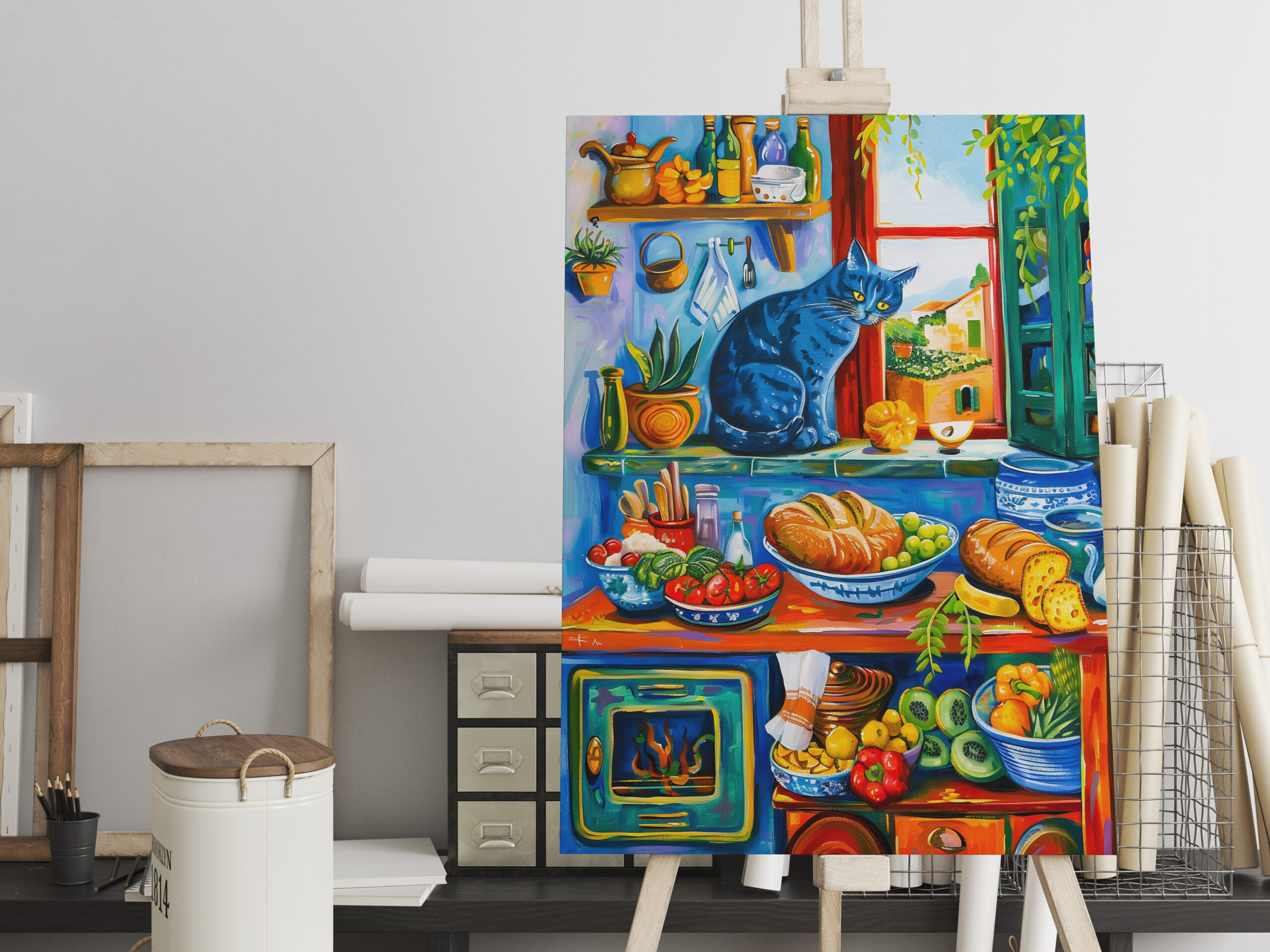 raxxa Canva: Cat Looking Out Kitchen Window