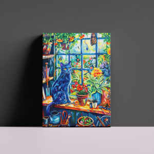 raxxa Canva: Cat sitting on Garden House Windowsill