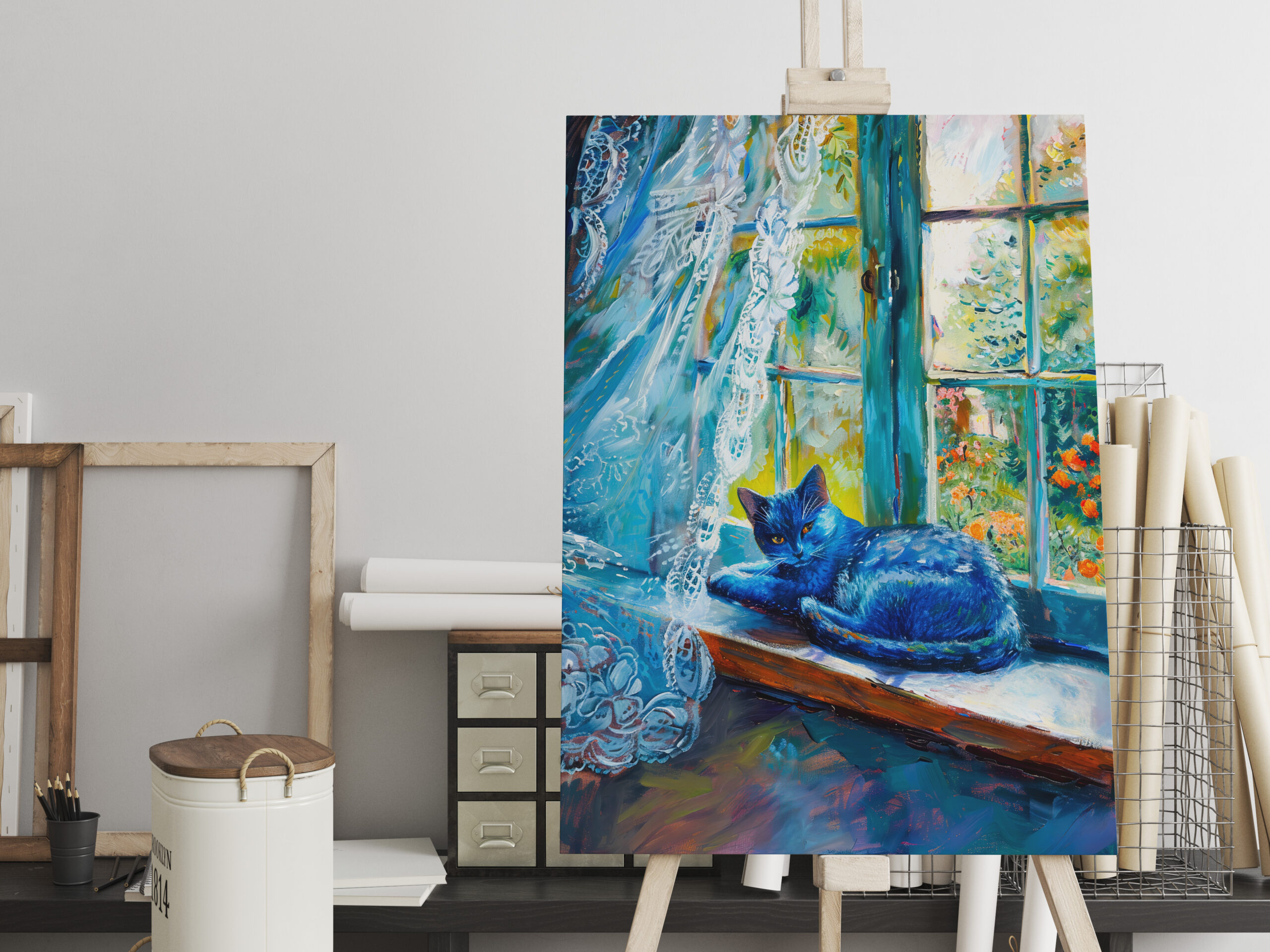 raxxa Canva: Cat is Sleeping on Window Ledge