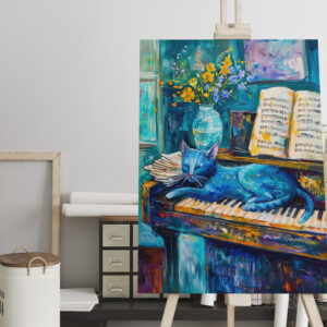 raxxa Canva: Cat is Sleeping on Piano