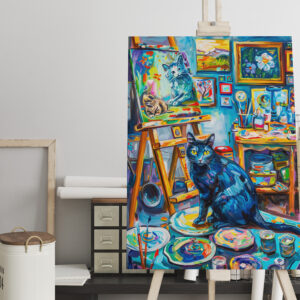 raxxa Canva: Cat sitting in Painters Studio