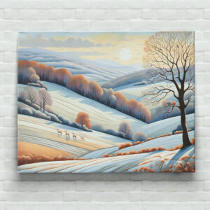 raxxa Canva: Pastel Watercolor Sunny Winter Landscape
