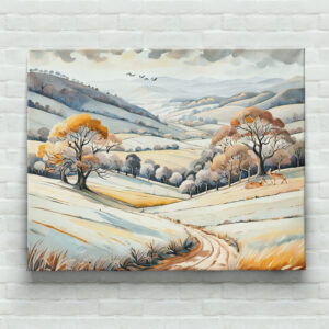raxxa Canva: Pastel Watercolor Sunny Winter Landscape