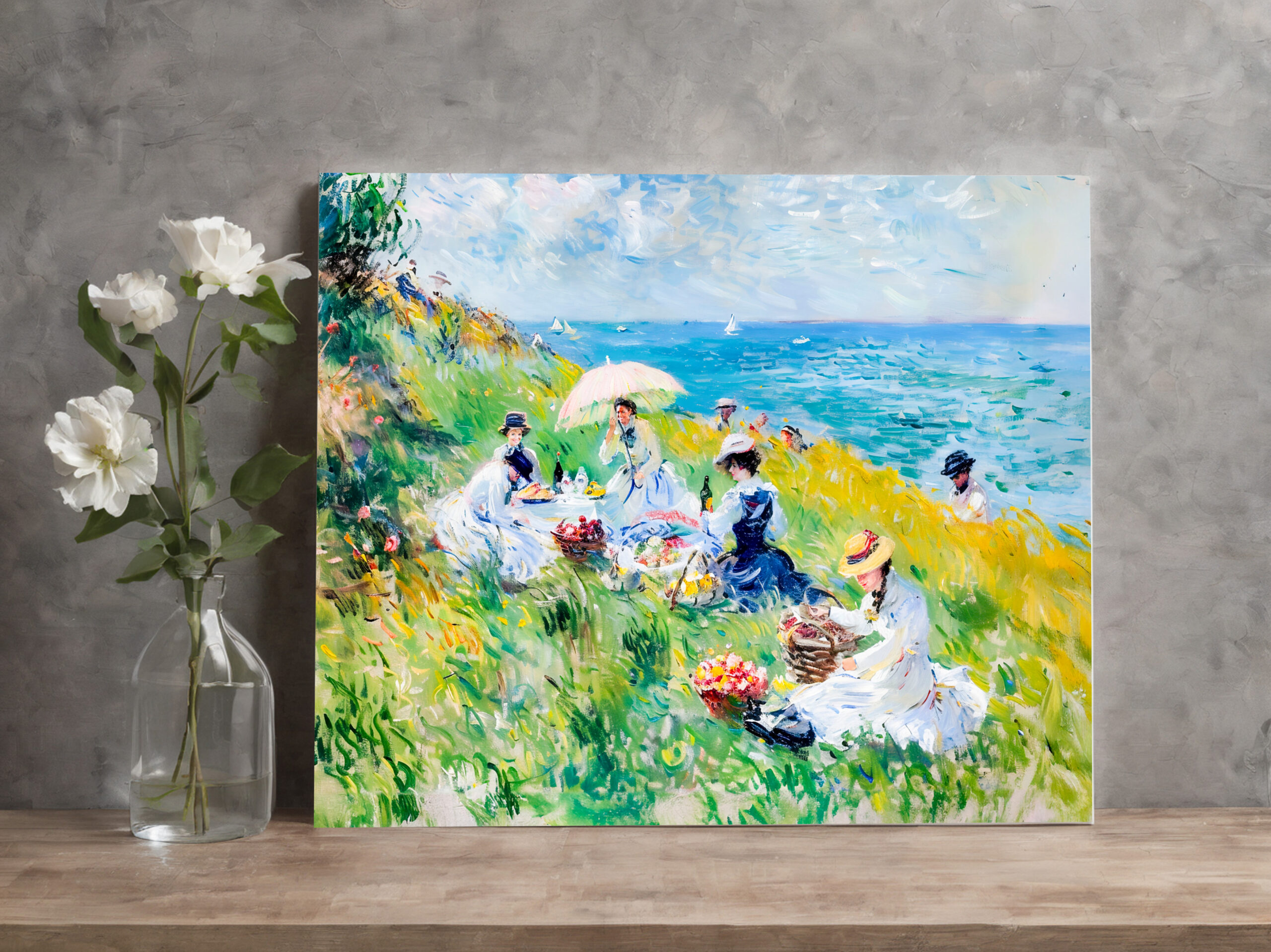 raxxa Canva: Picnic by the Sea Impressionist Artwork - immagine 2