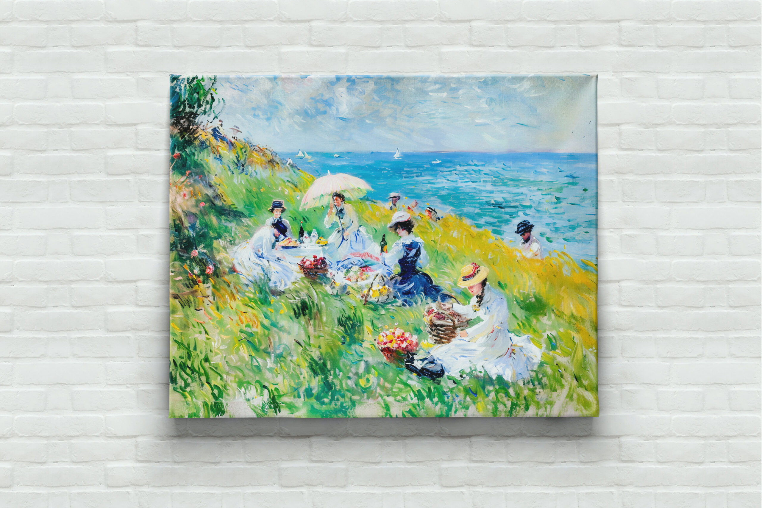 raxxa Canva: Picnic by the Sea Impressionist Artwork - immagine 3