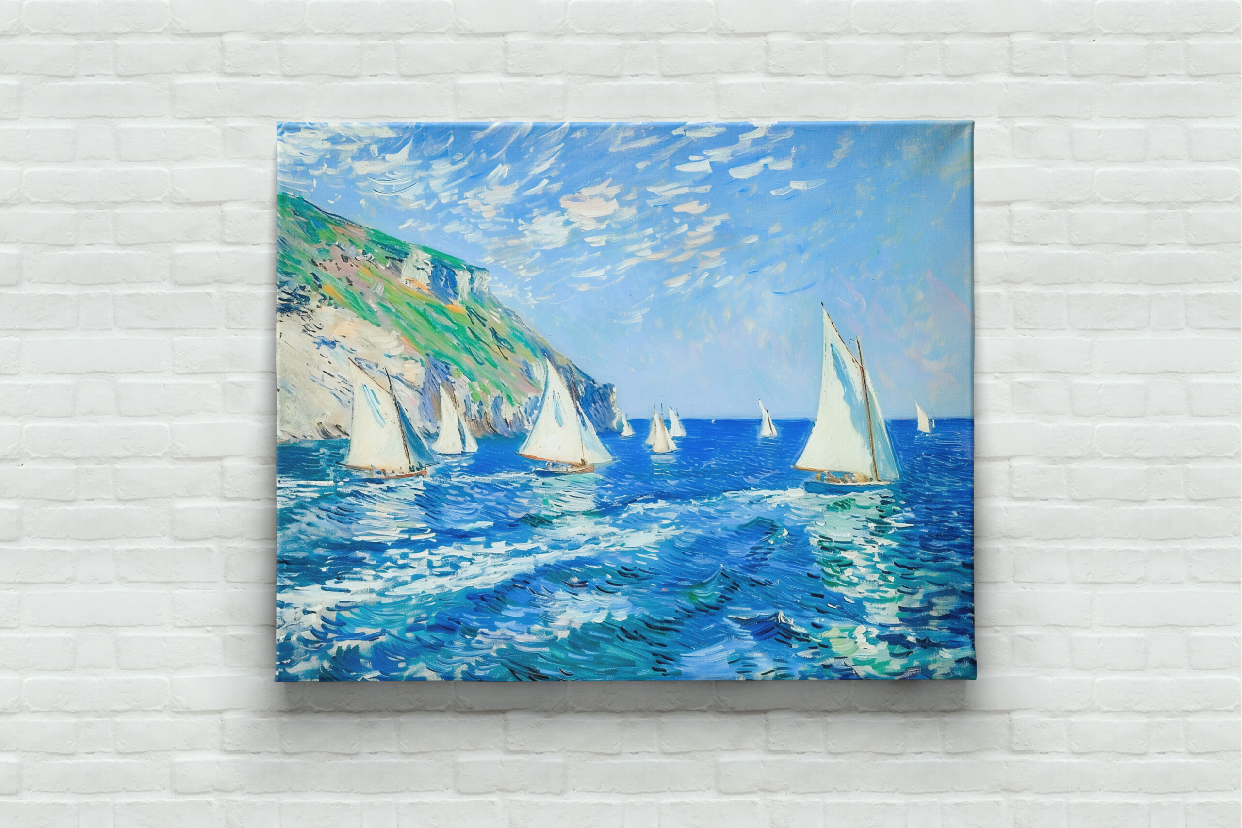 raxxa Canva: Sailboats on Calm Waters Impressionist Painting