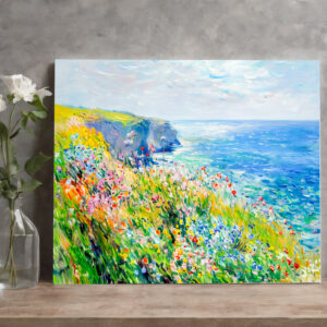 raxxa Canva: Wildflowers by the Cliff Impressionist Coastline