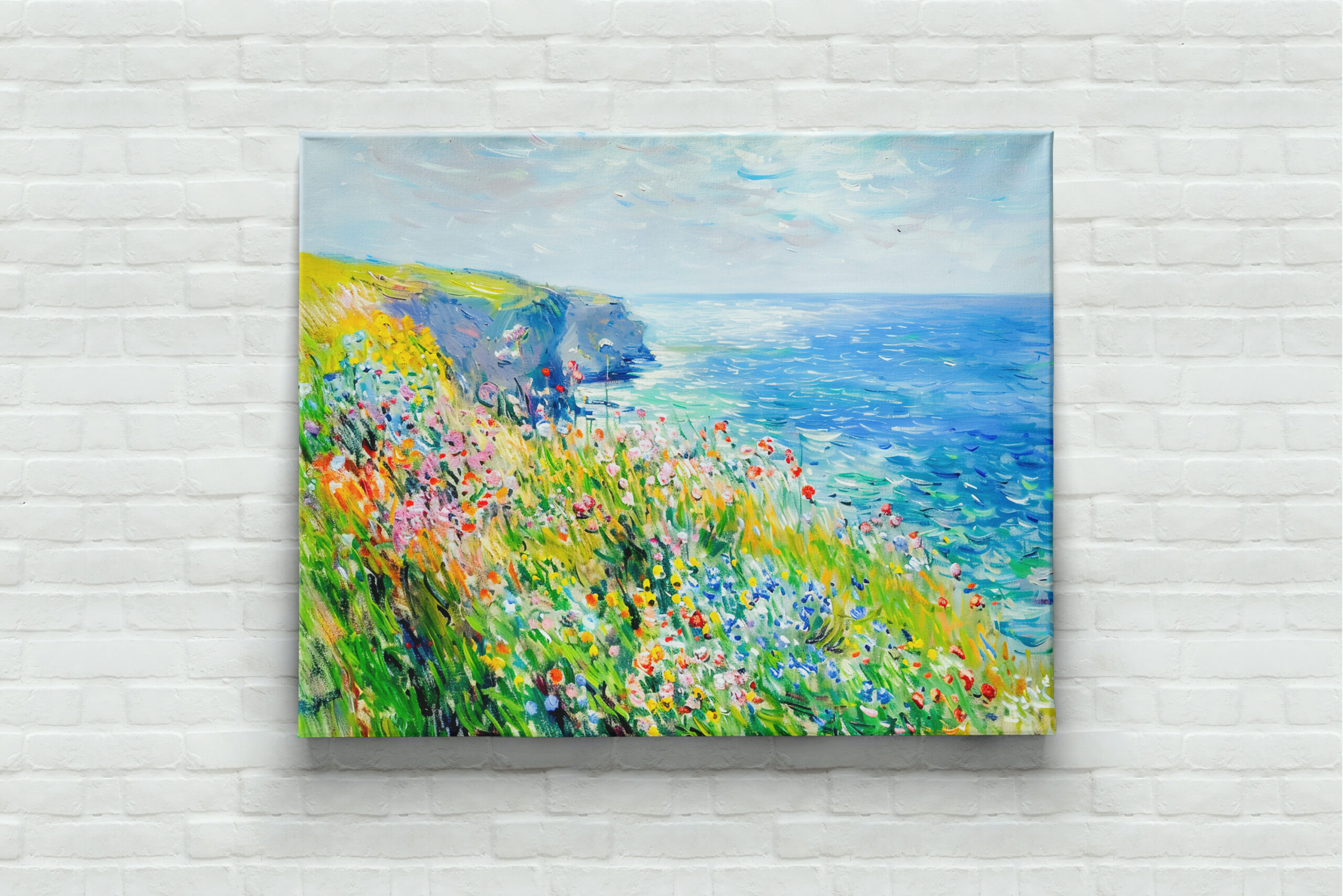 raxxa Canva: Wildflowers by the Cliff Impressionist Coastline - immagine 2