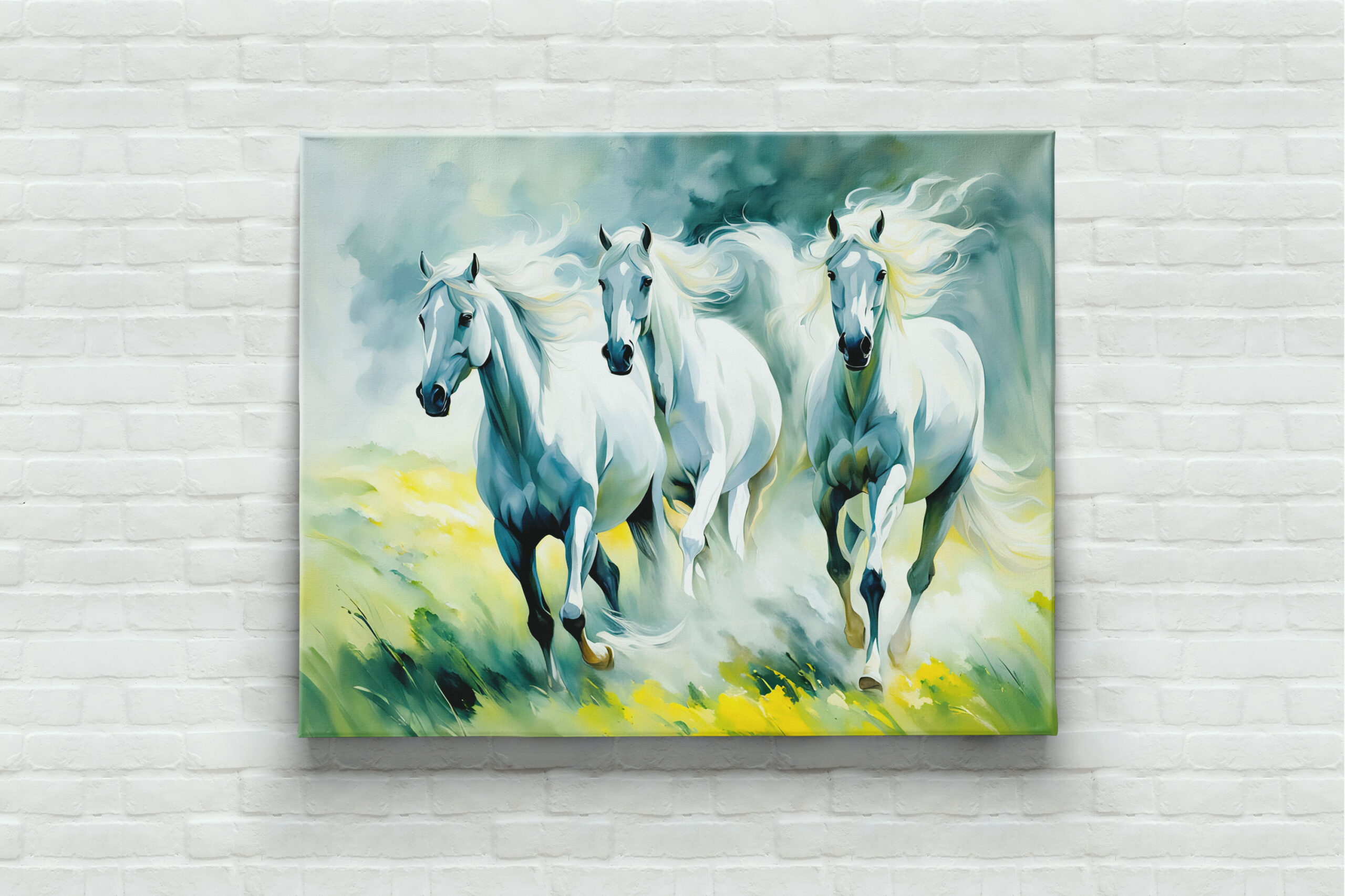 raxxa Canva: Three Horses Running Through Flower Field – Image 2