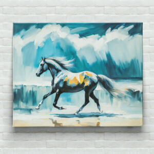 raxxa Canva: Wild Horse Running Along the Shore