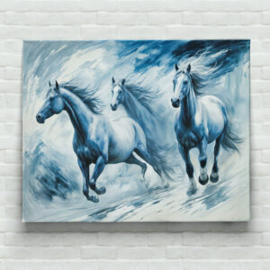 raxxa Canva: Wild Horses Running Through Waves