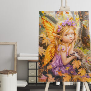 raxxa Canva: Autumn Fairy with Hedgehog Friend
