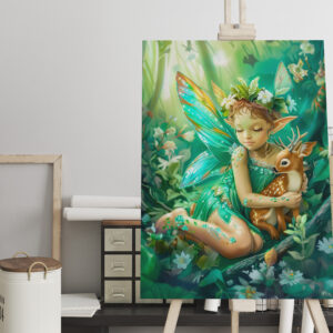 raxxa Canva: Woodland Fairy and Curious Fawn