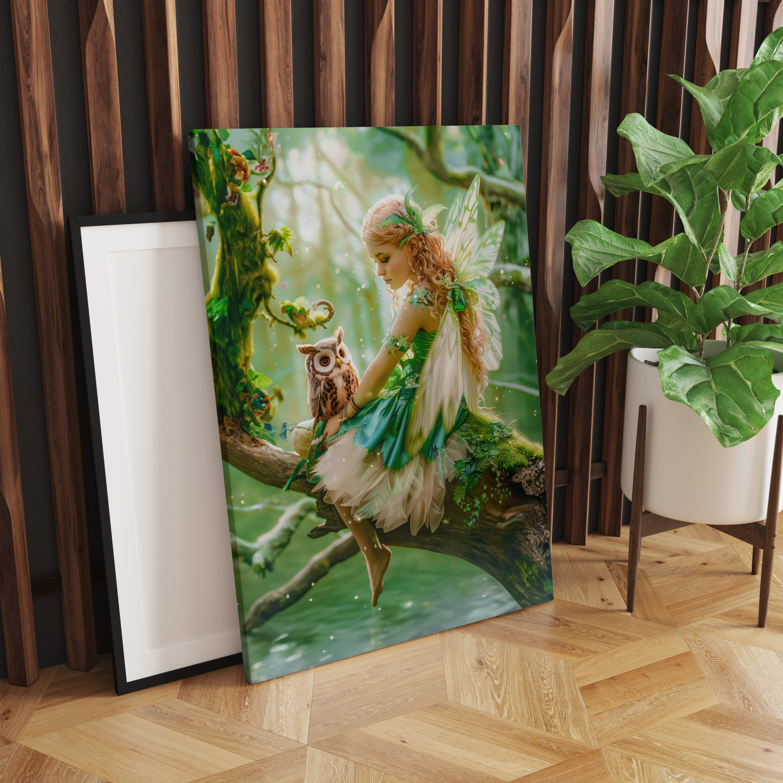 raxxa Canva: Enchanting Fairy with Owl in Forest