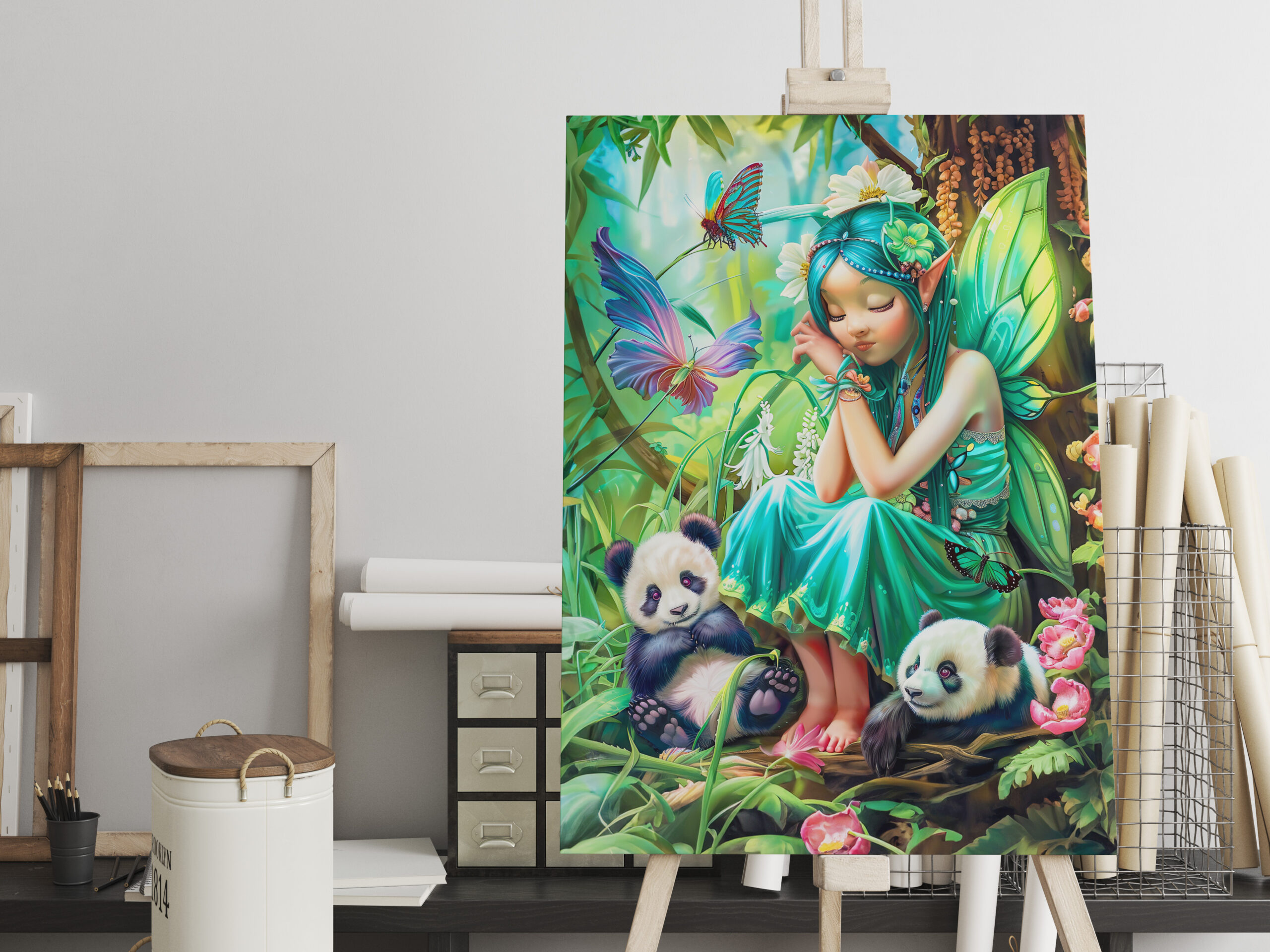 raxxa Canva: Forest Fairy with Gentle Pandas