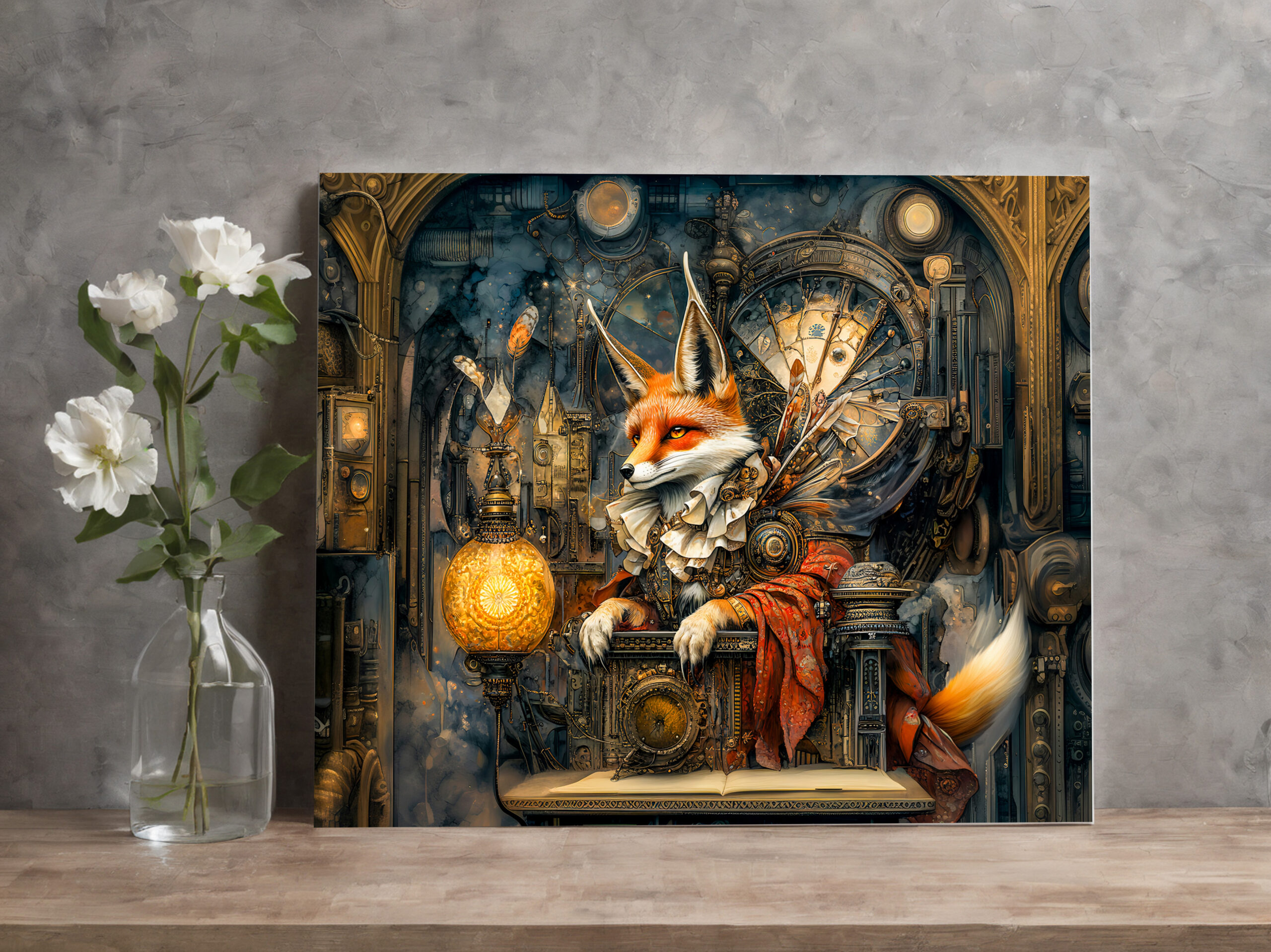 raxxa Canva: Fox on a Steampunk Pulpit in a Mystical Scene - Image 2