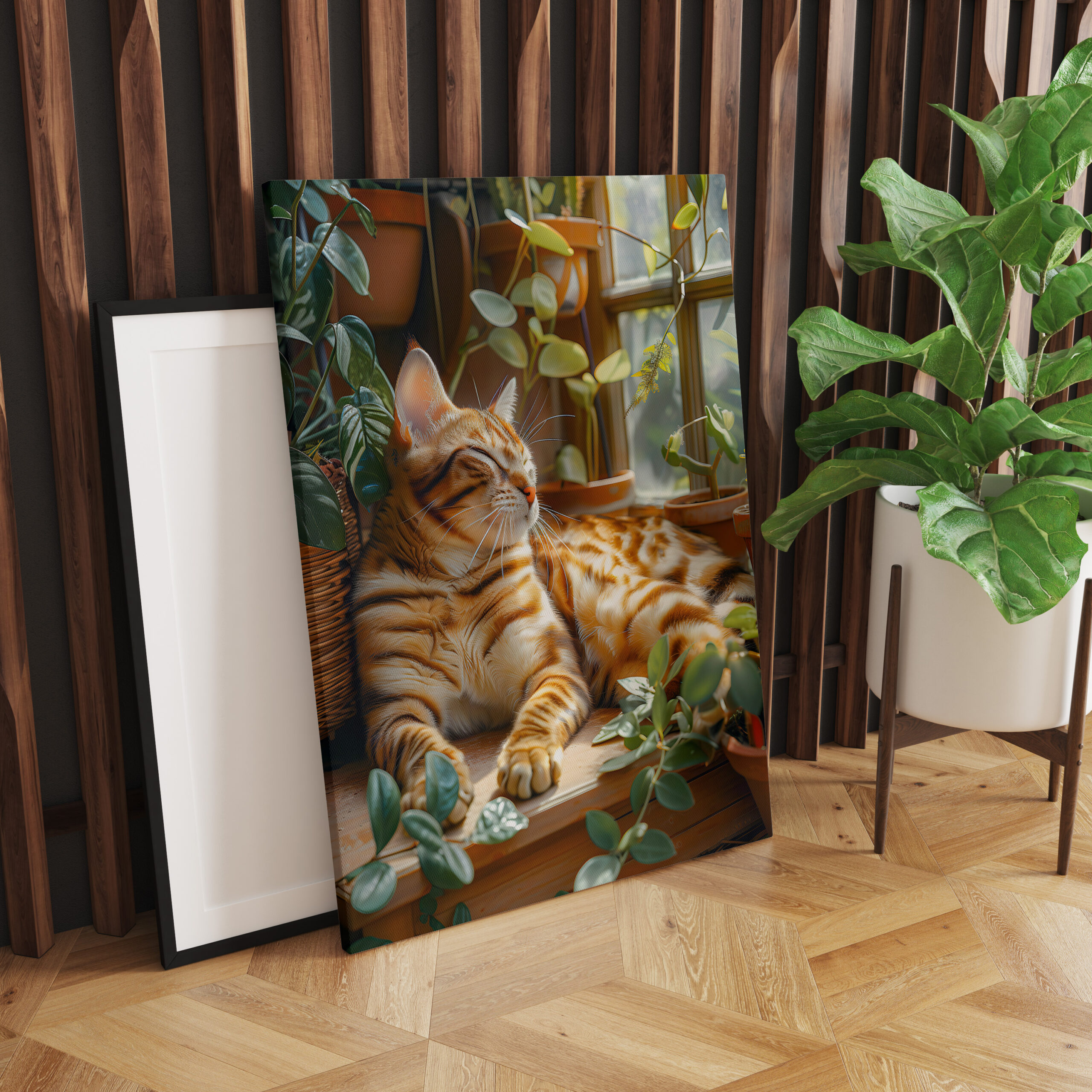 raxxa Canva: Cozy Cat Napping in Comfortable Setting on lost place - Imagen 2