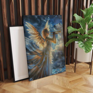 raxxa Canva: Heavenly Fanfare Angel Playing Trumpet
