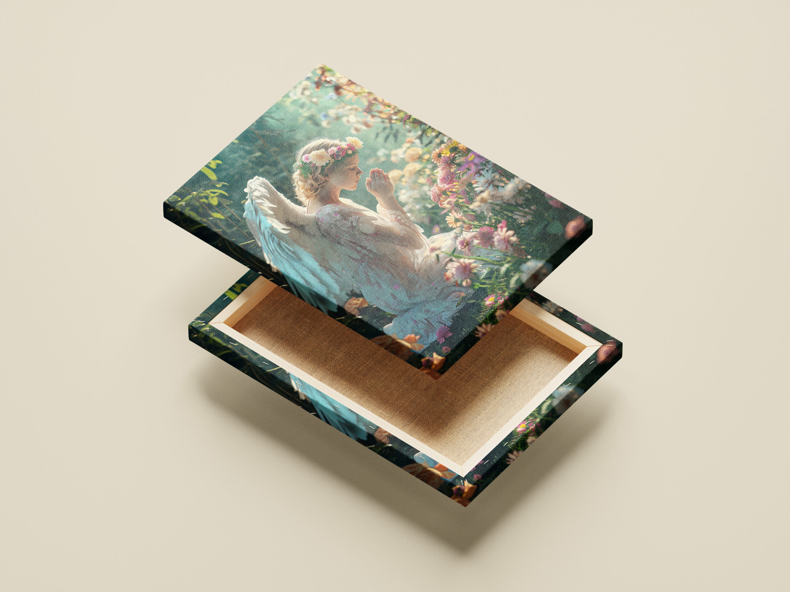 raxxa Canva: Angel praying in a flowerbed - Imagen 2