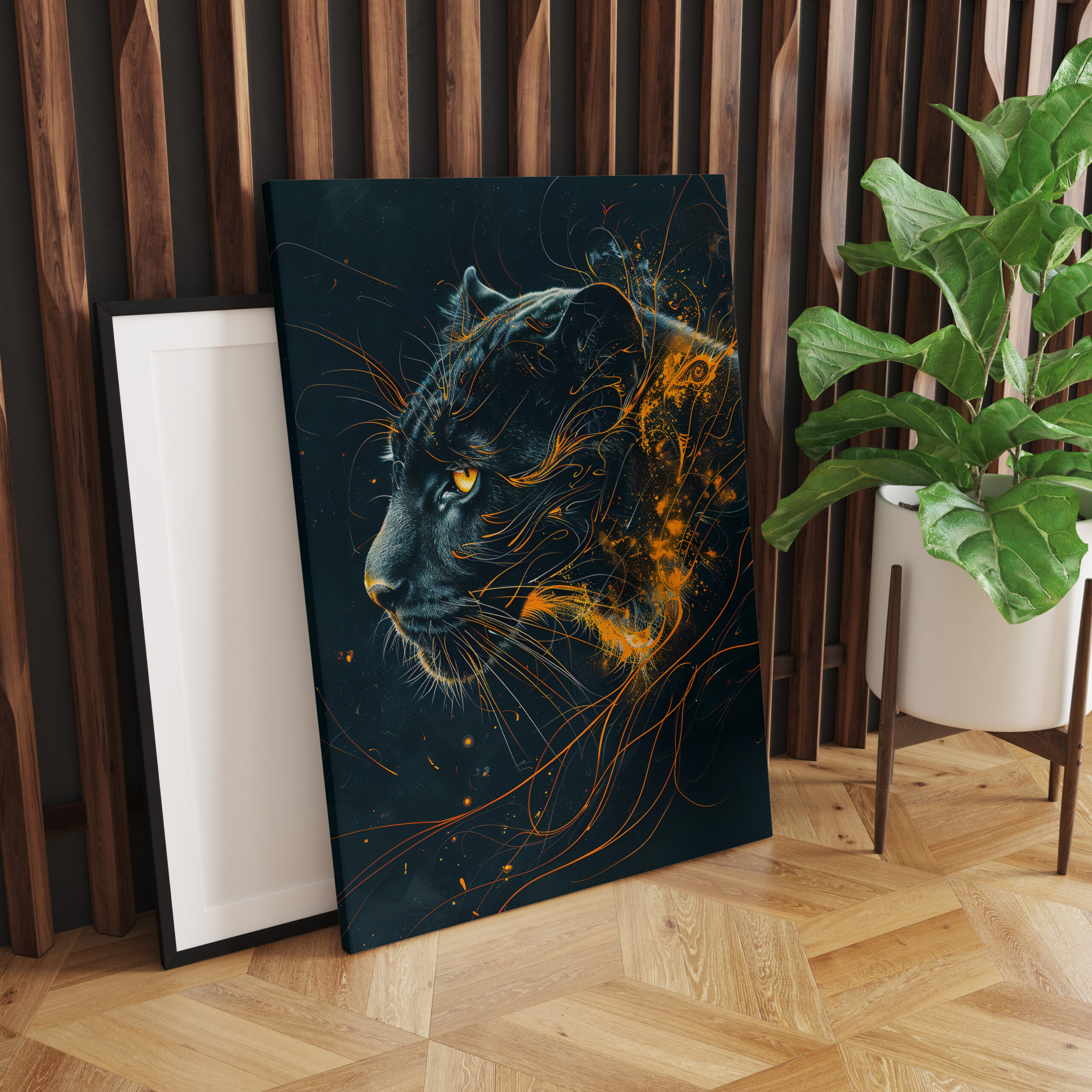 raxxa Canva: Orange Neon Black Panther Light