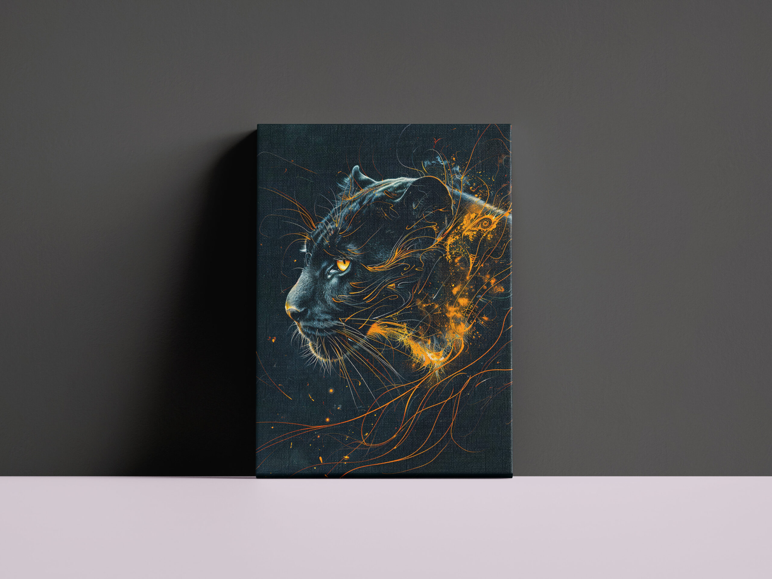 raxxa Canva: Orange Neon Black Panther Light - Imagen 2