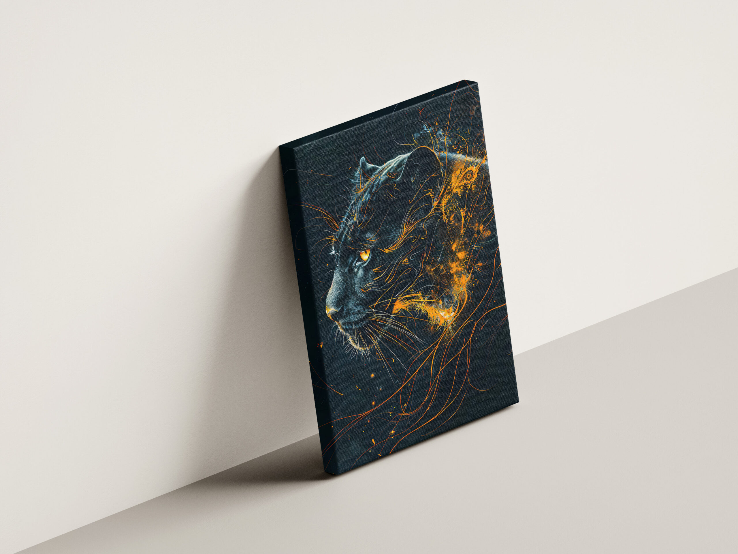 raxxa Canva: Orange Neon Black Panther Light - Imagen 3